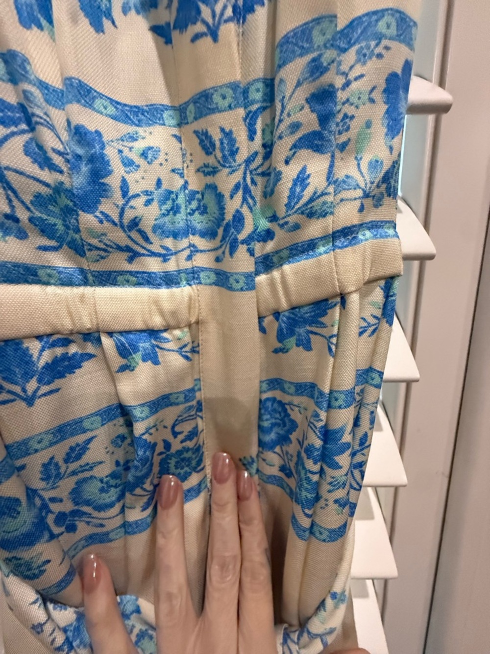 Plenty by Tracy Reese Blue Cream Halter Floral Wide-Leg Jumpsuit - Picture 6 of 6